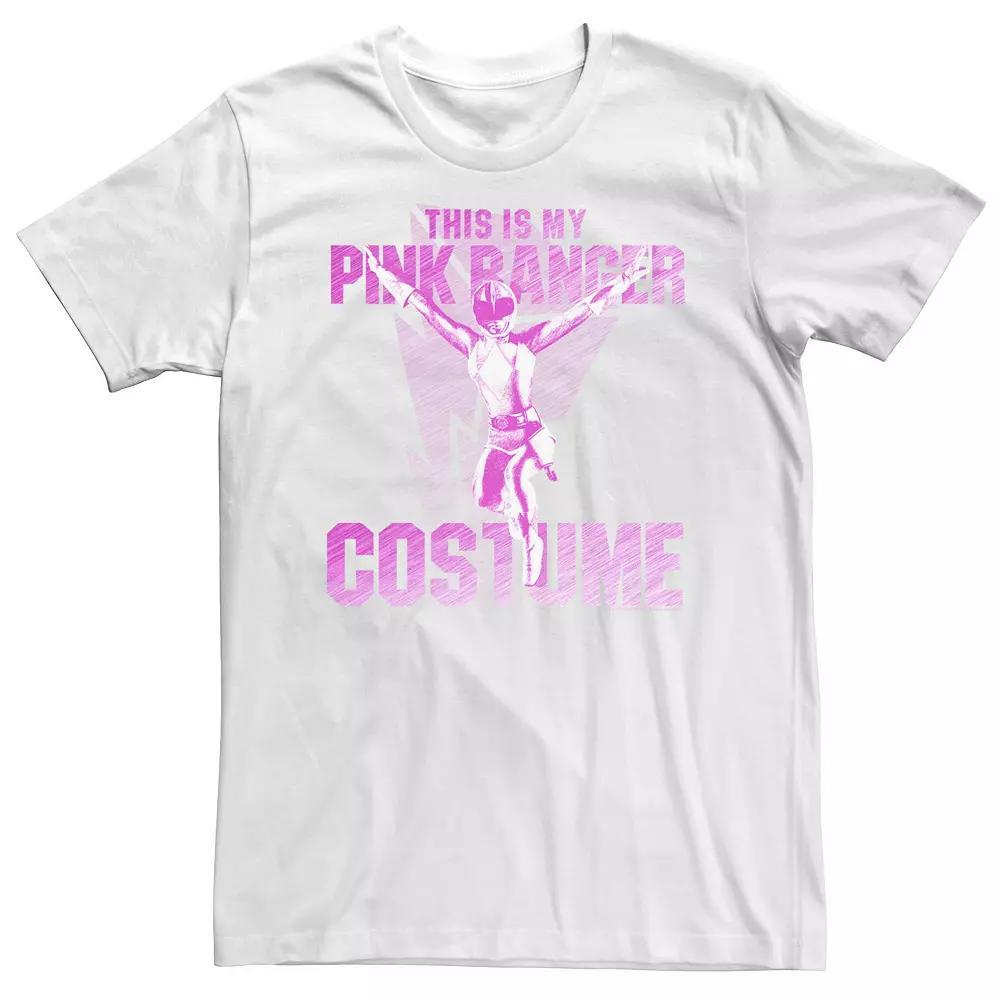 Big & Tall Power Rangers This Is My Pink Ranger Costume Tee, Men's, Size: 3XL, White Product Image