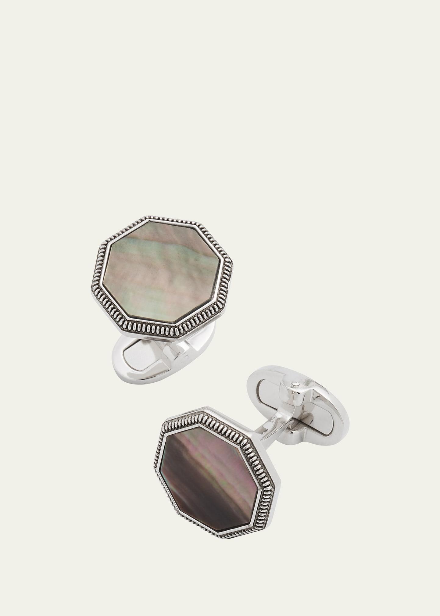 Mens Octagon Mother-of-Pearl Cufflinks Product Image