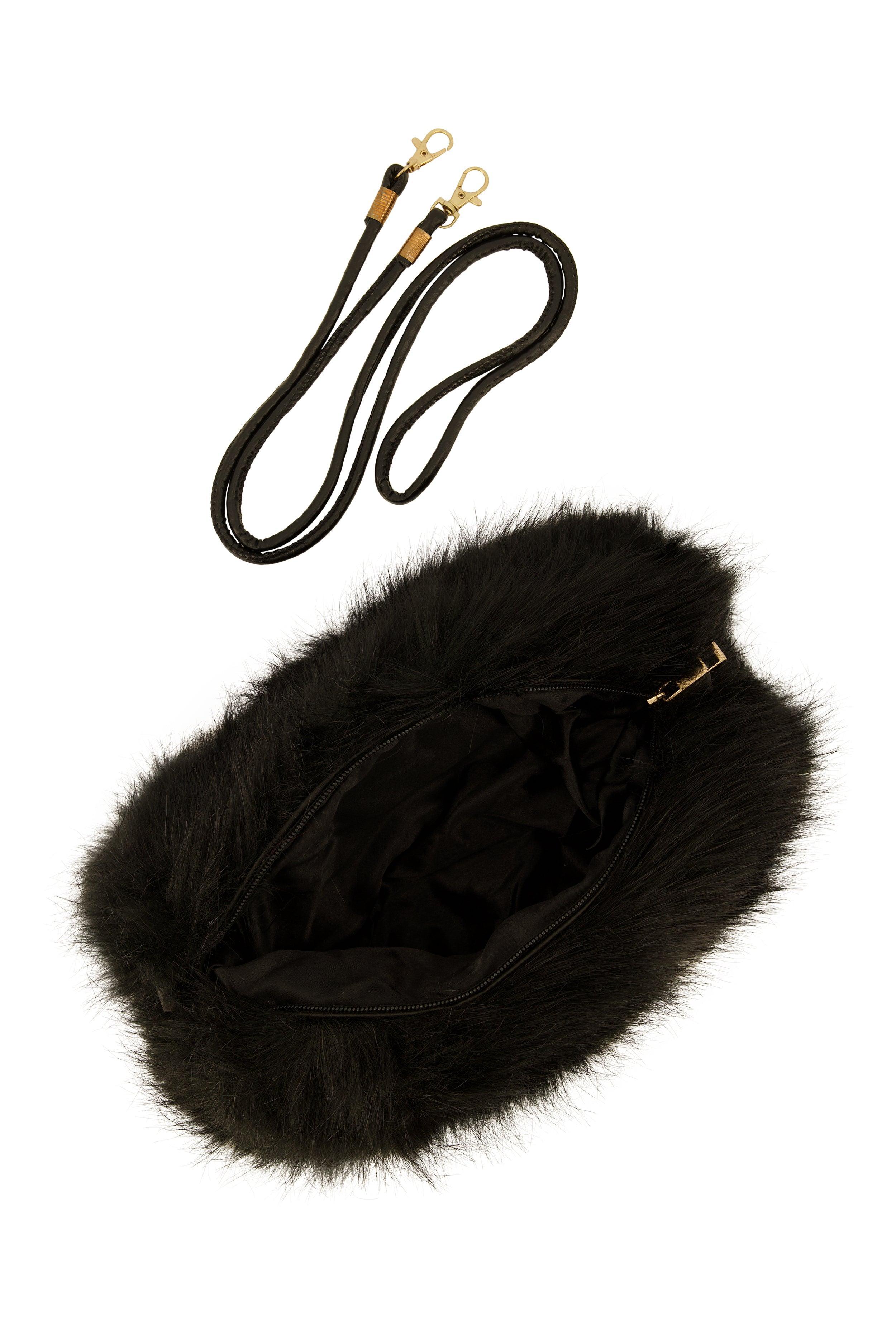 Womens Faux Fur Muff Crossbody Bag Product Image