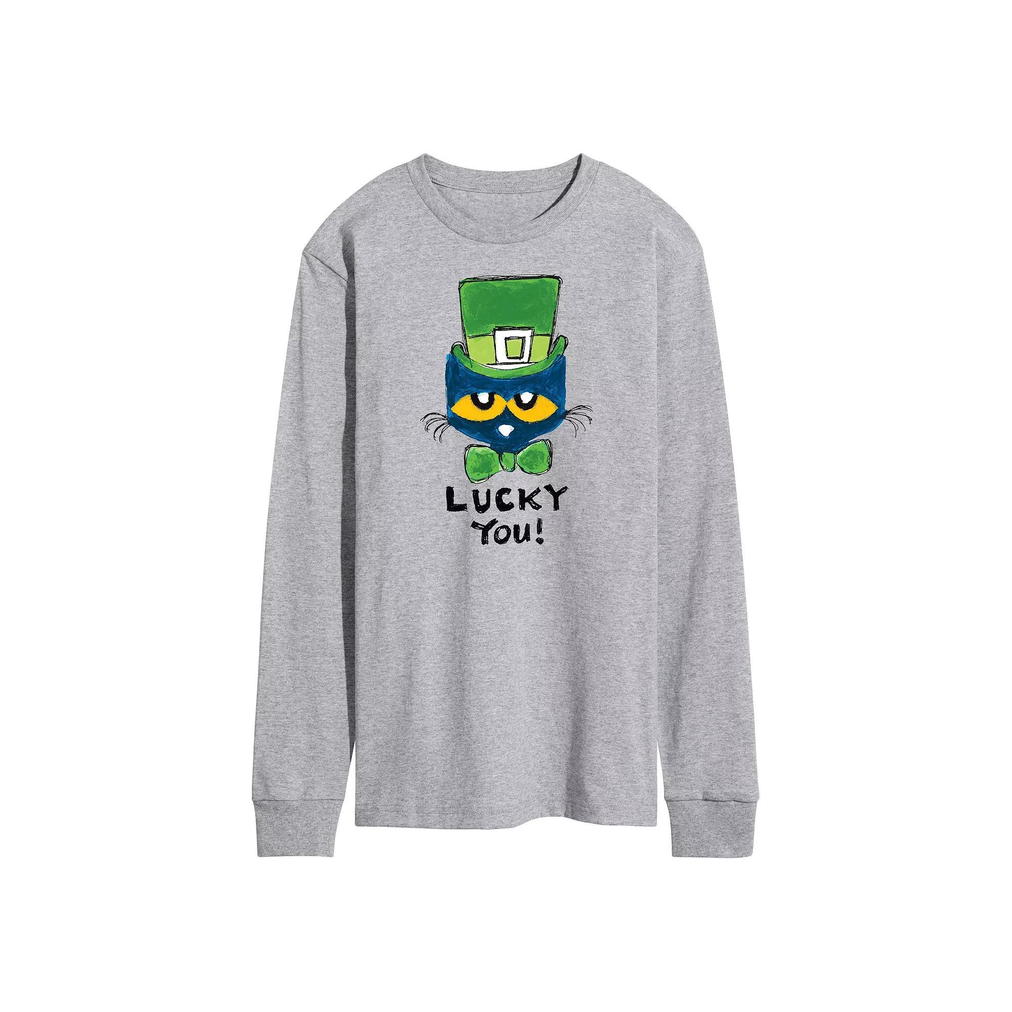 Men's Pete The Cat Lucky You Tee, Size: Large, Gray Product Image