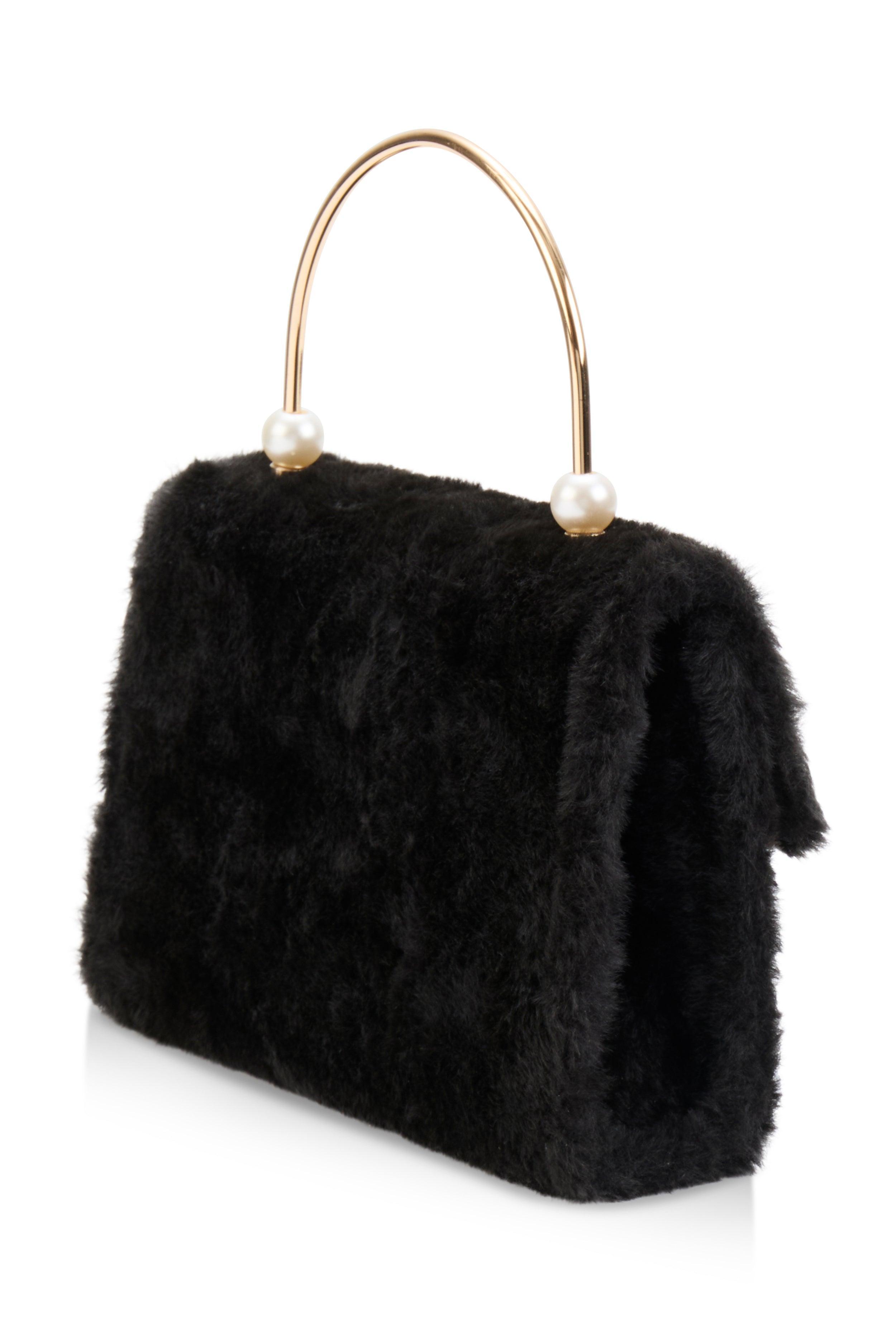 Faux Fur Top Handle Crossbody Handbag Female Product Image