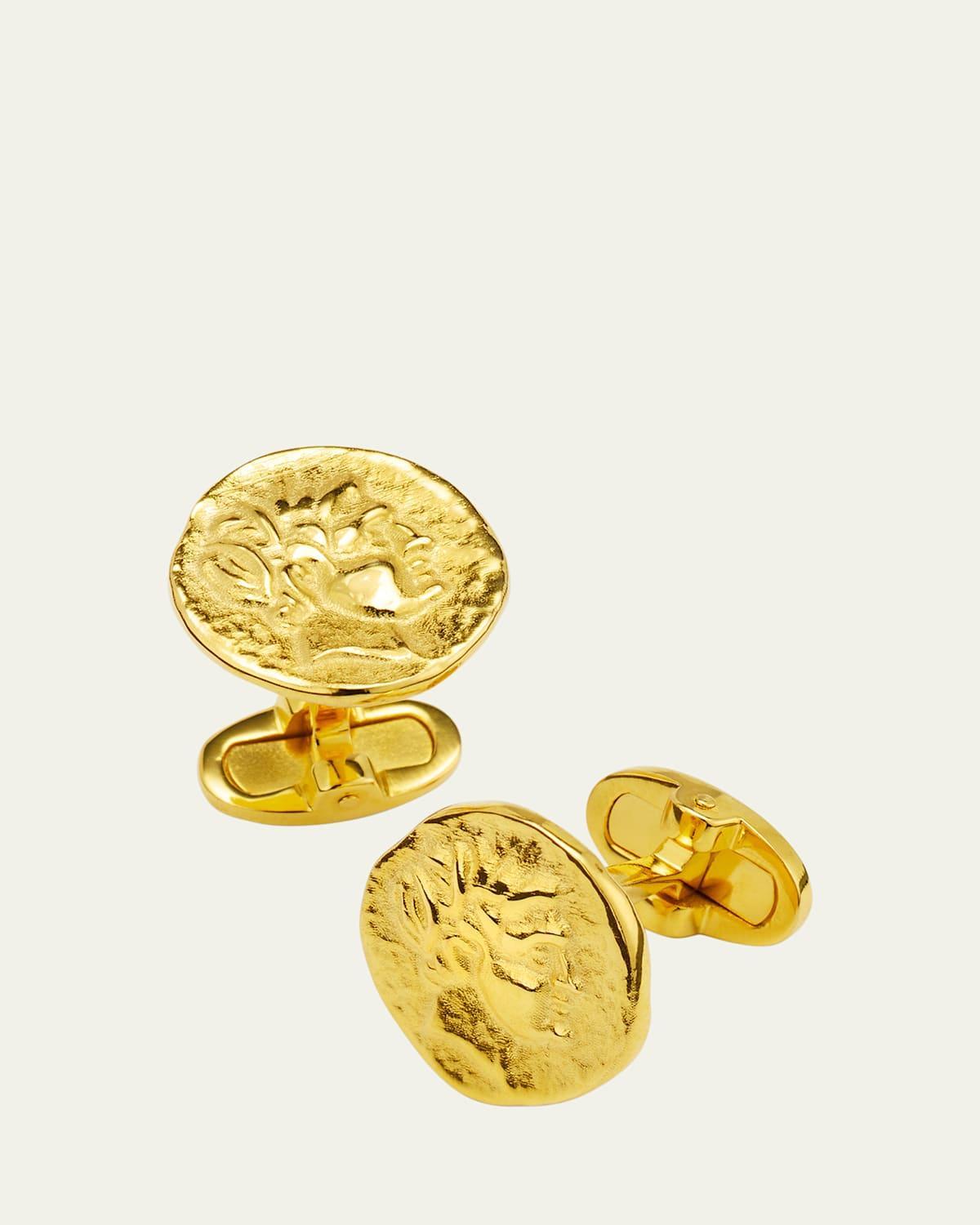 Mens 18K Gold Vermeil Coin Cufflinks Product Image