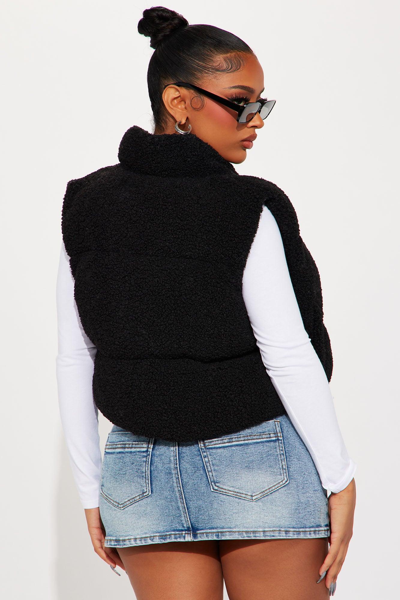 Conquering Mountains Sherpa Vest - Black Female Product Image