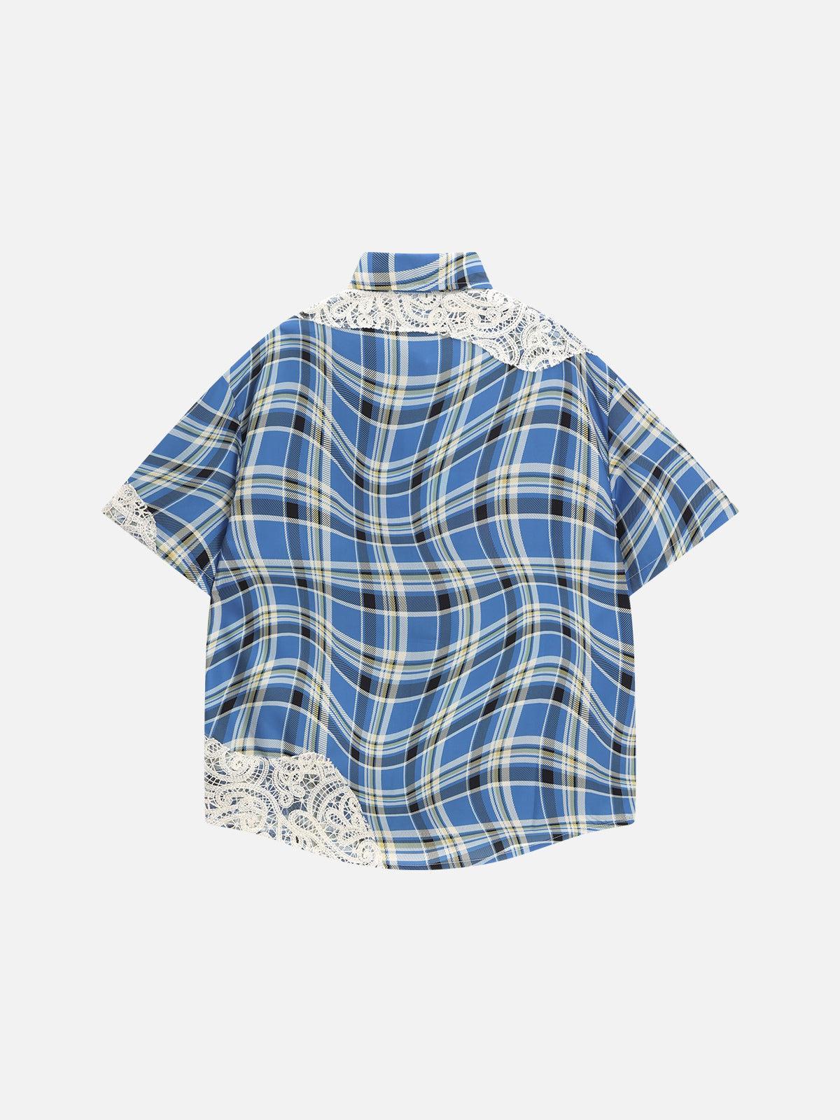 Aelfric Eden Lace Plaid Short Sleeve Shirt Product Image