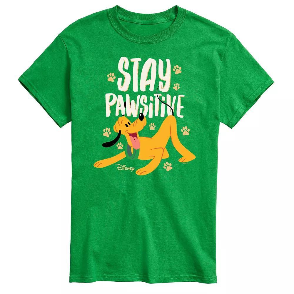 Disney's Cats & Dogs Big & Tall Stay Pawsitive Graphic Tee, Men's, Size: Large Tall, Green Product Image