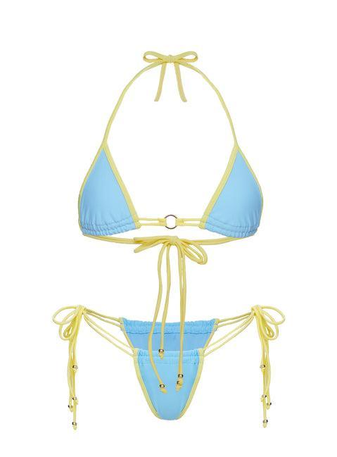 Nayeli Triangle Bikini Top Blue / Yellow Product Image