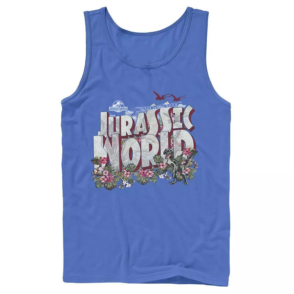 Men's Jurassic World Tropical Raptor Postcard Tank Top,  Product Image