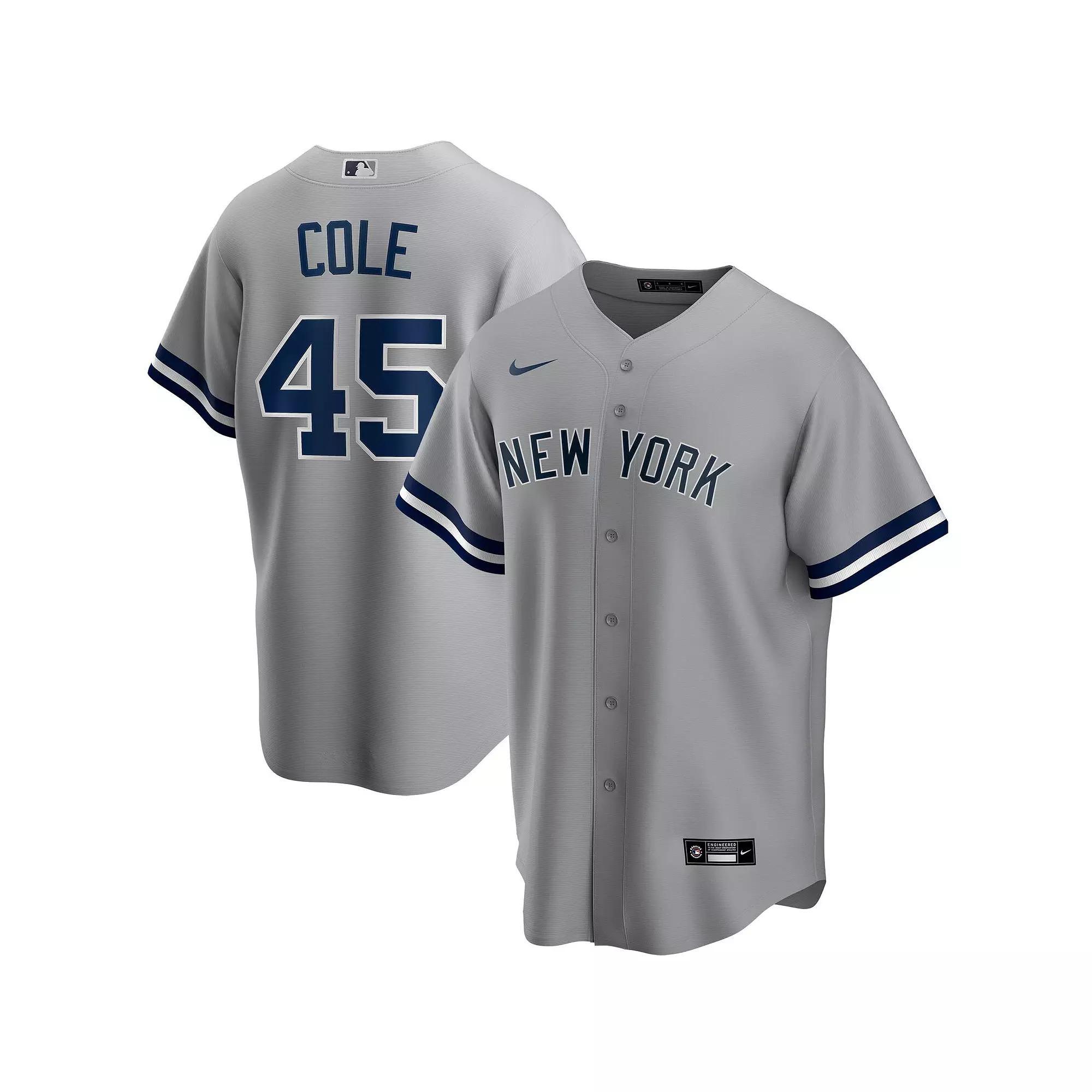 Men's Nike Gerrit Cole Gray New York Yankees Road Replica Player Name Jersey, Size: 2XL, Grey Product Image