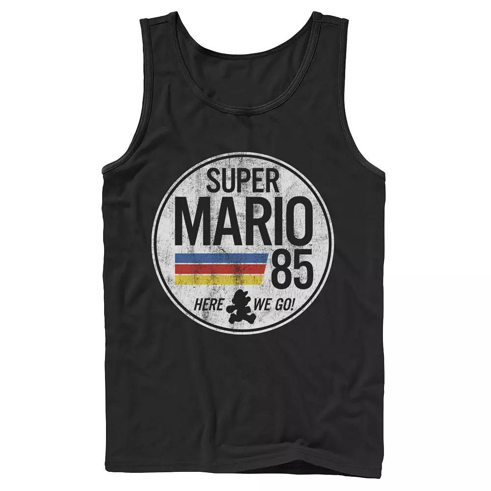 Men's Super Mario Retro Distressed Logo Tank Top,  Product Image