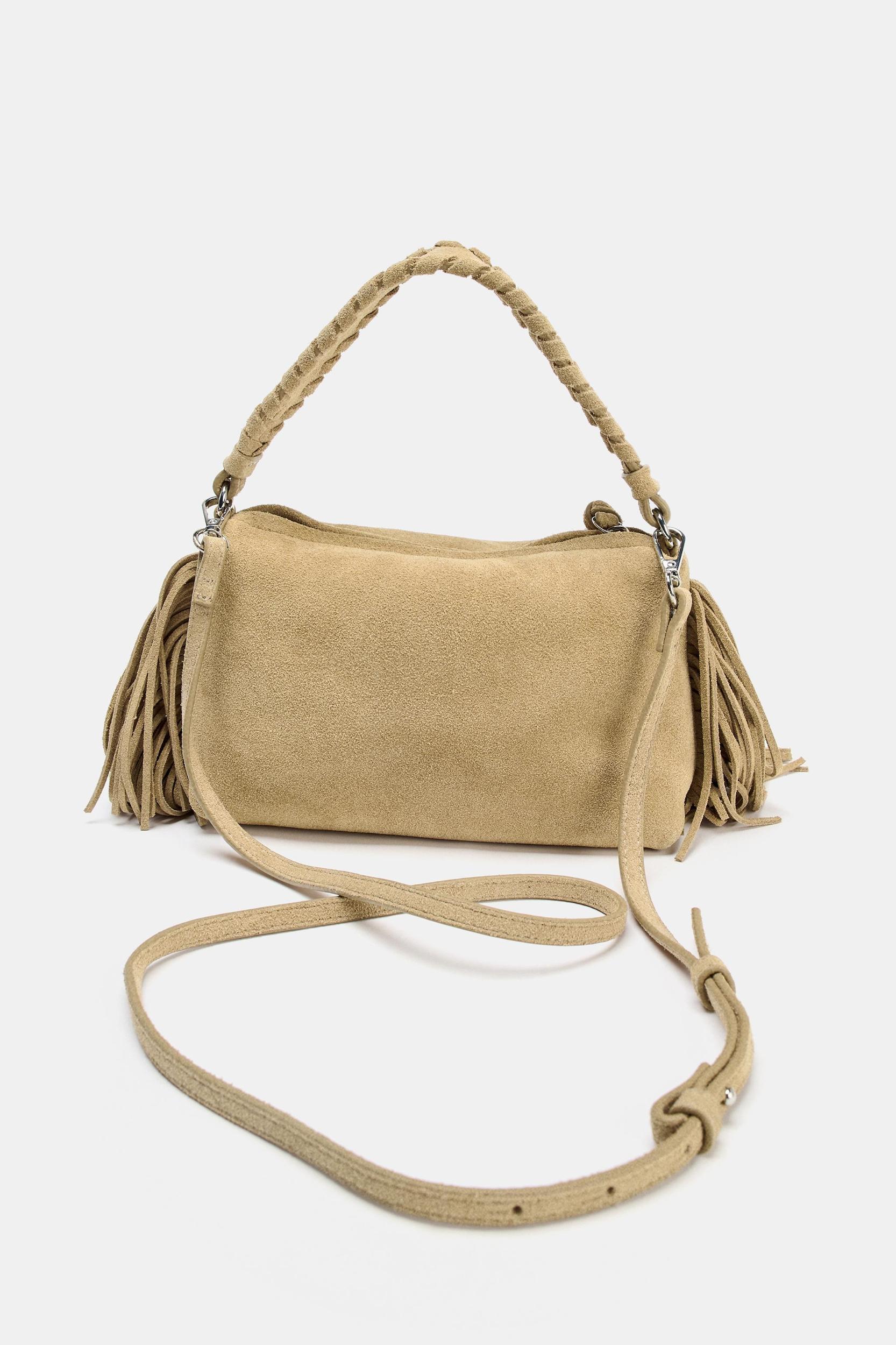 SPLIT LEATHER FRINGED MINI BAG Product Image