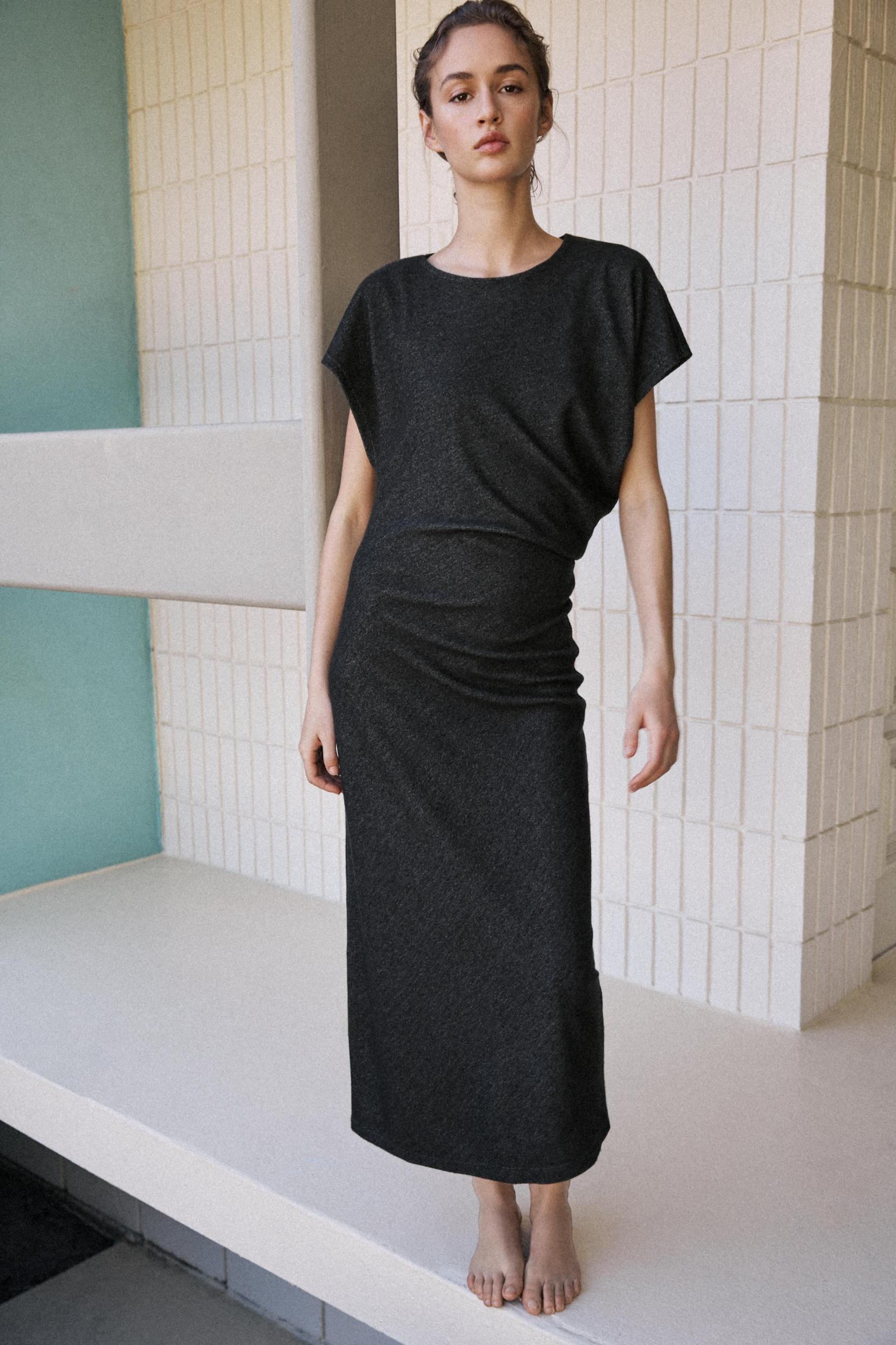 DRAPED MIDI DRESS Product Image