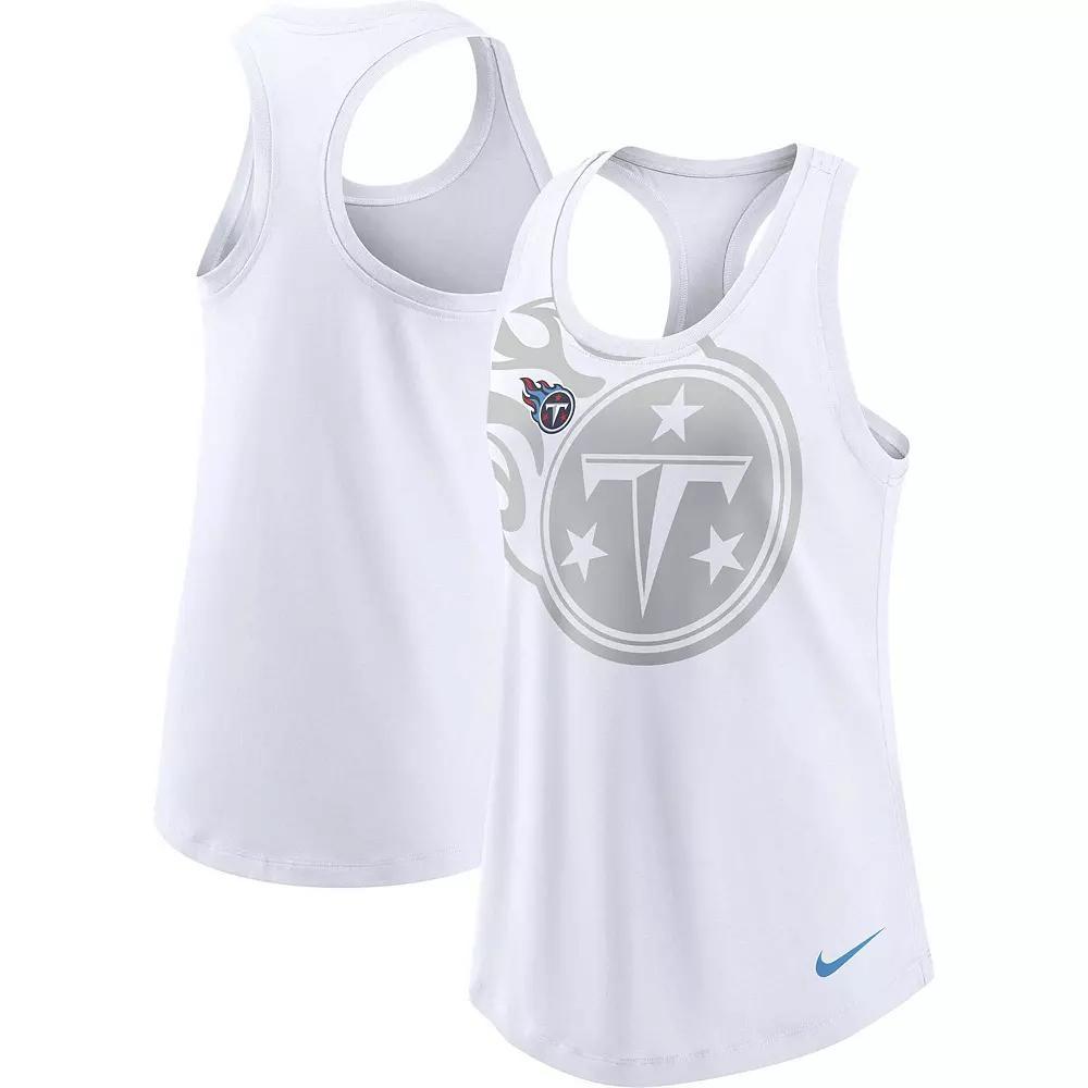 Women's Nike White Tennessee Titans Tri-Blend Scoop Neck Racerback Tank Top, Size: XS Product Image