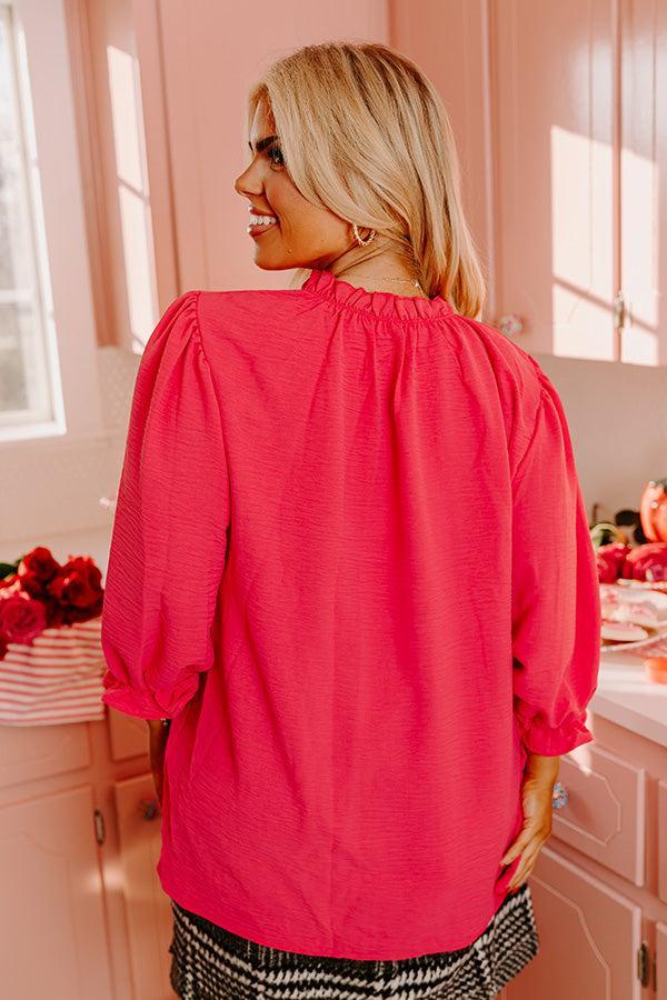 Brunch Date Shift Top in Hot Pink Curves Product Image