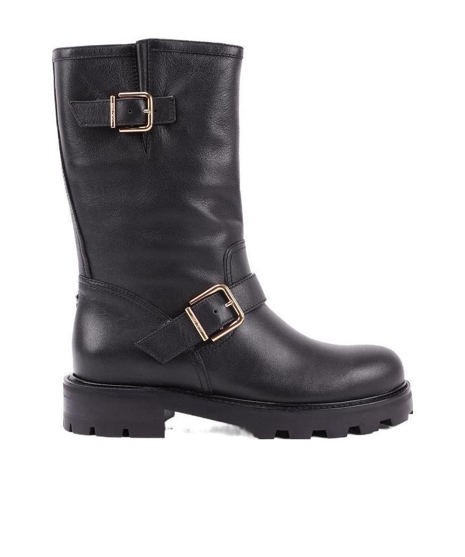 JIMMY CHOO Leather Biker Boots In Black Product Image