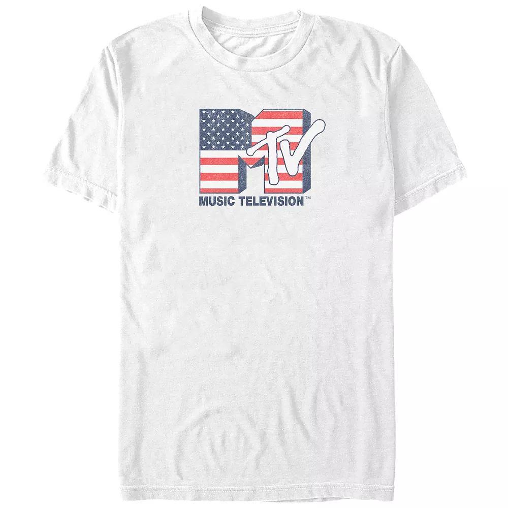 Big & Tall MTV USA Flag Print Logo Graphic Tee, Men's,  Product Image