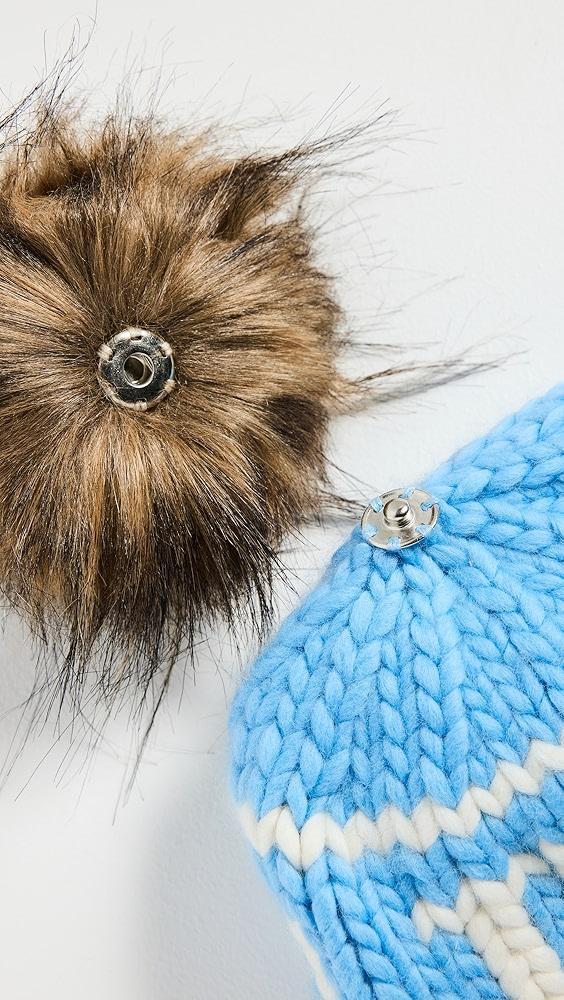 Lele Sadoughi Lele x Detroit Lions Beanie with Faux Fur Pom Pom | Shopbop Product Image