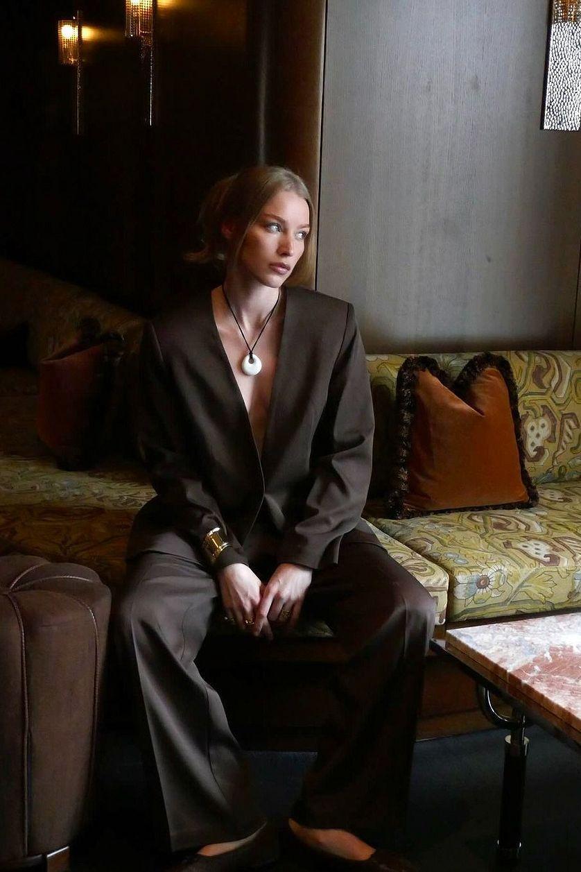 Straight Oversized No Lapel Blazer Product Image