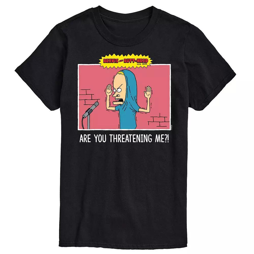 Men's Beavis And Butthead Threatening Me Tee, Size: Small, Grey Product Image