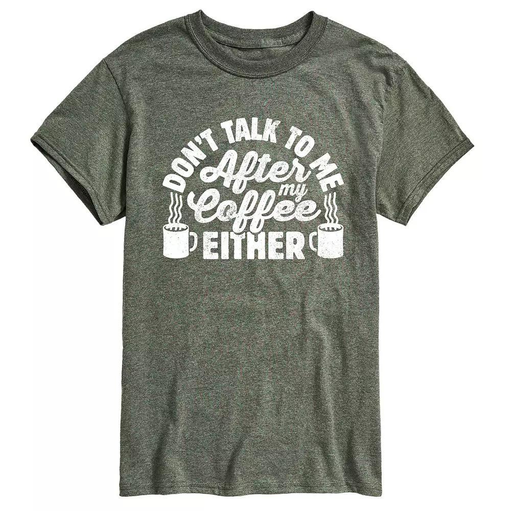 Men's Don't Talk To Me Coffee Tee, Size: Medium, Green Product Image