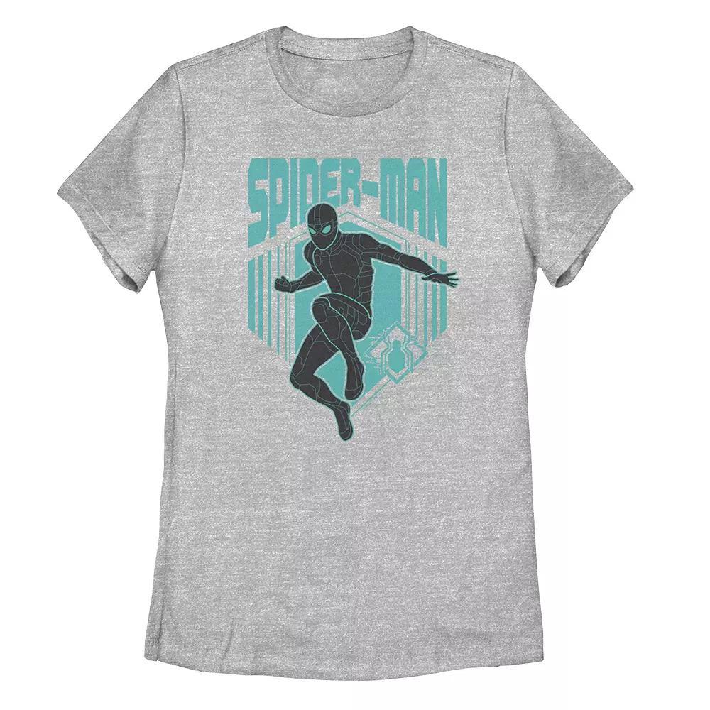 Juniors' Marvel Spider-Man Far From Home Stealth Action Tee, Girl's, Size: Small, Athletic Grey Product Image