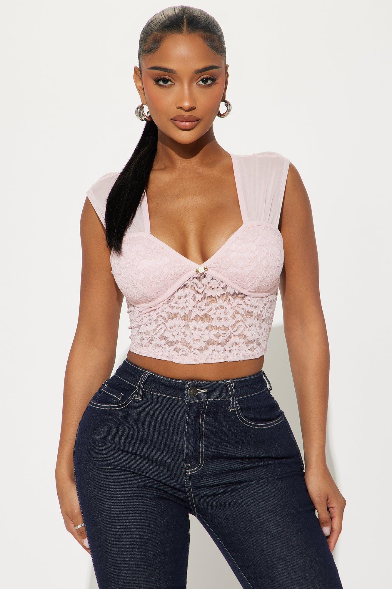 Rosetta Lace Top - Pink Product Image