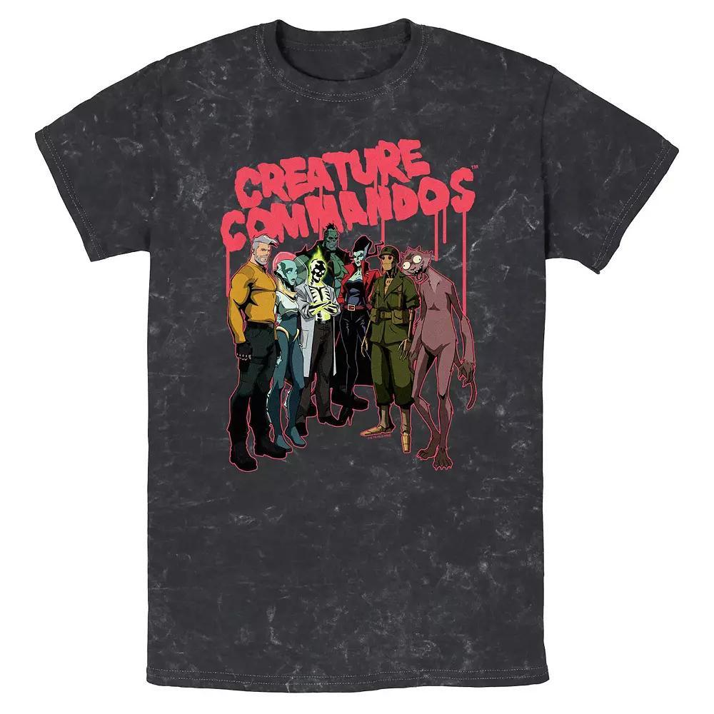 Men's Creature Commandos Crew Portrait Mineral Wash Graphic Tee,  Product Image