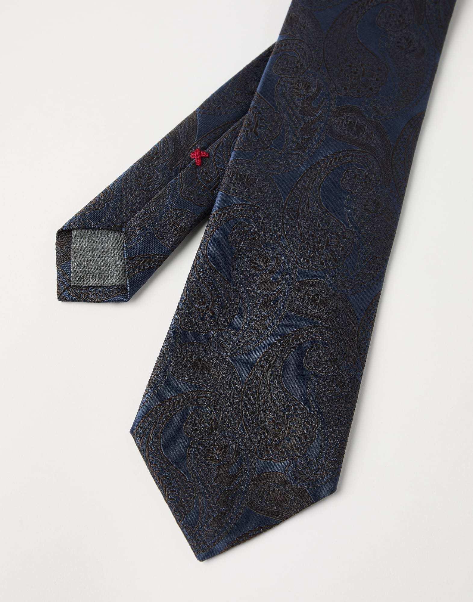 BRUNELLO CUCINELLI Paisley-pattern Necktie In Black Product Image