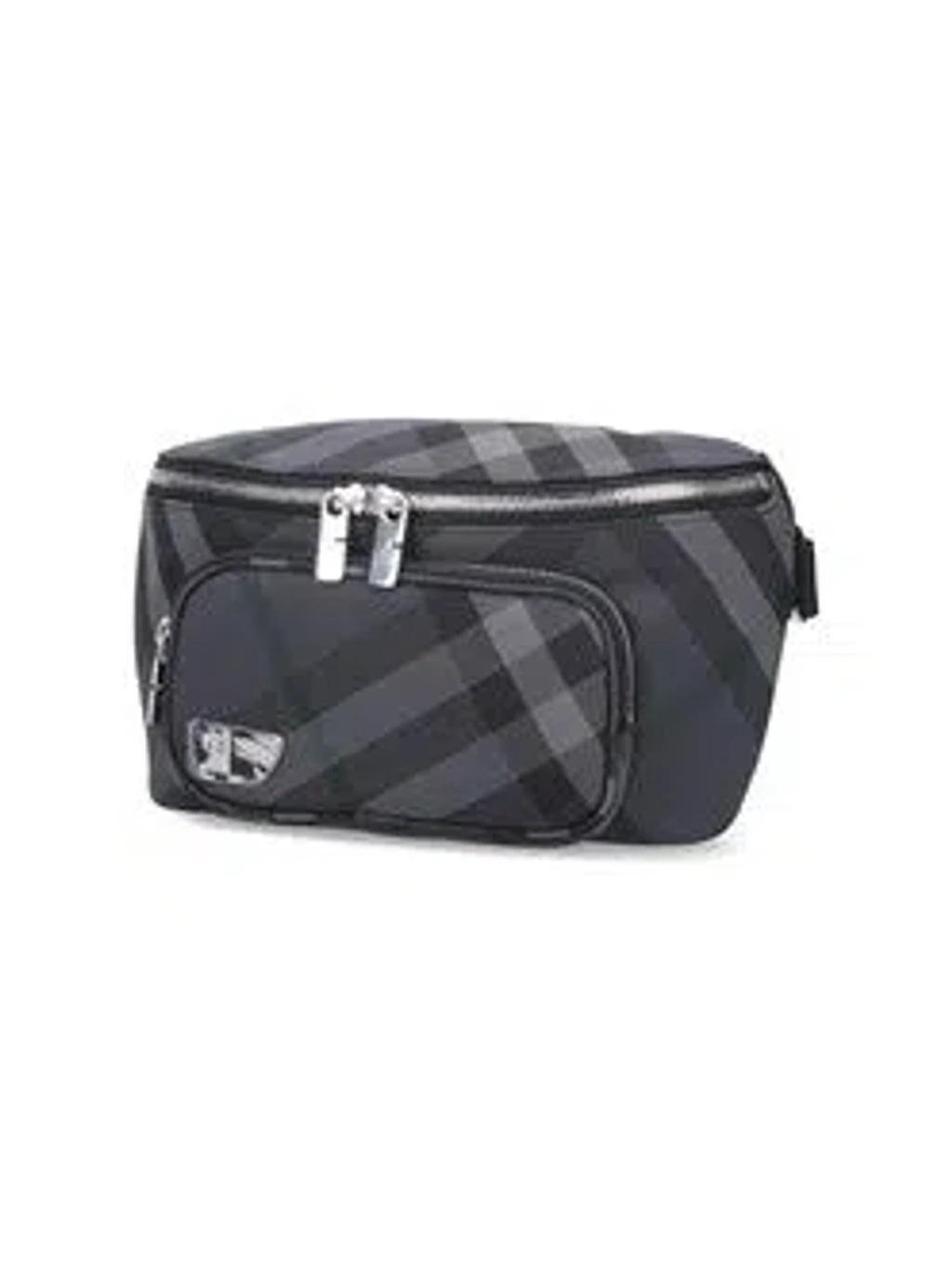 BURBERRY Grid Fabric Belt Bag In Black Product Image