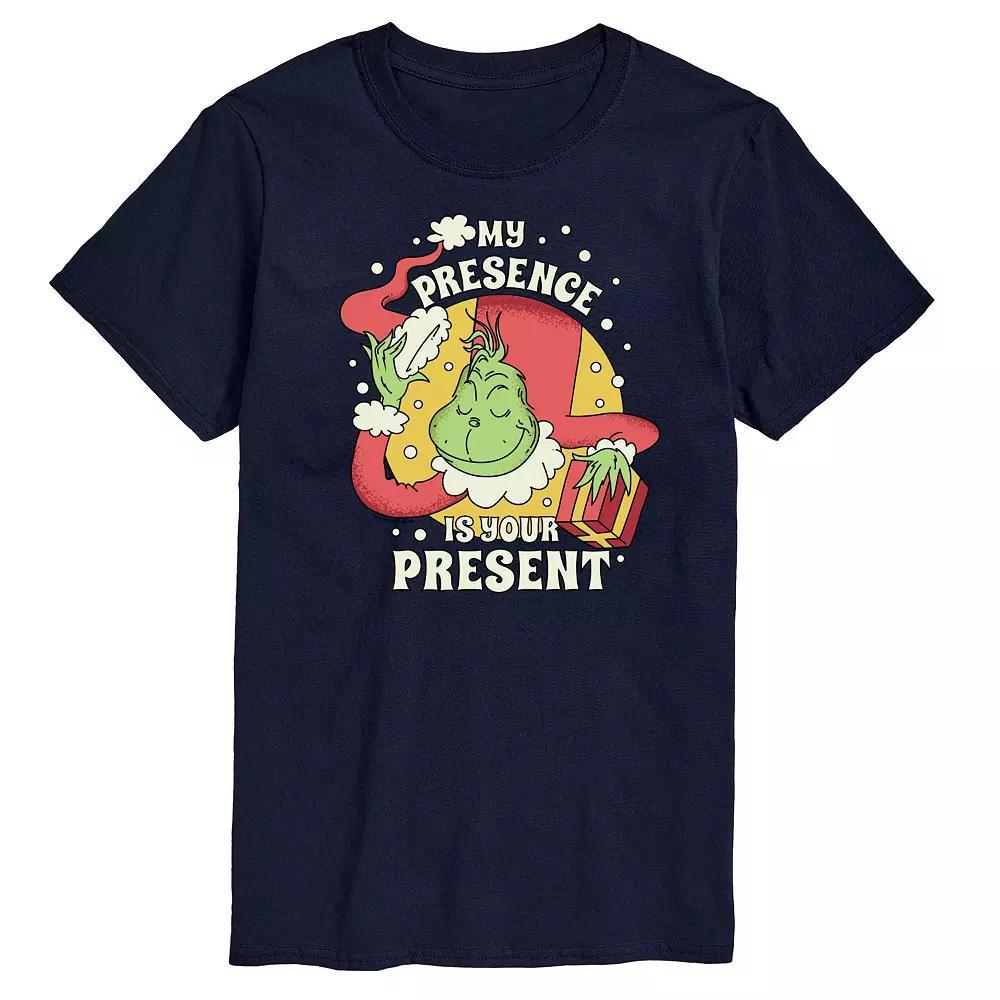 Big & Tall Dr. Seuss The Grinch My Presence Is Your Present Graphic Tee, Men's, Size: XL Tall, White Product Image