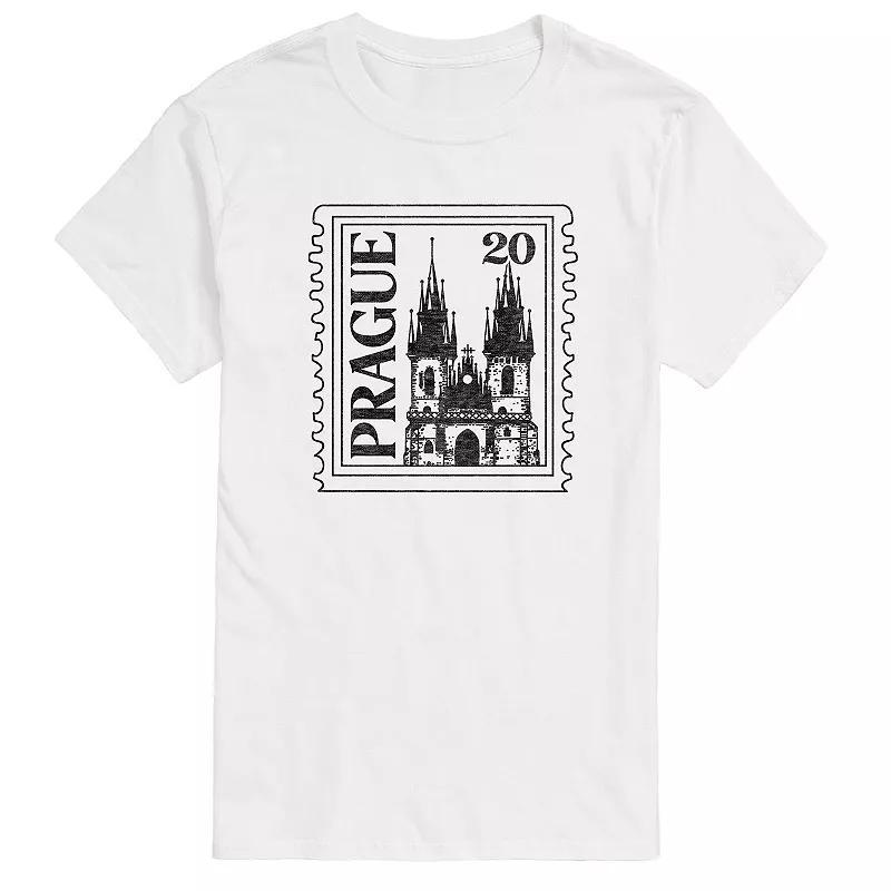 Men's Prague Postage Stamp Graphic Tee, Size: Small, Beige Product Image