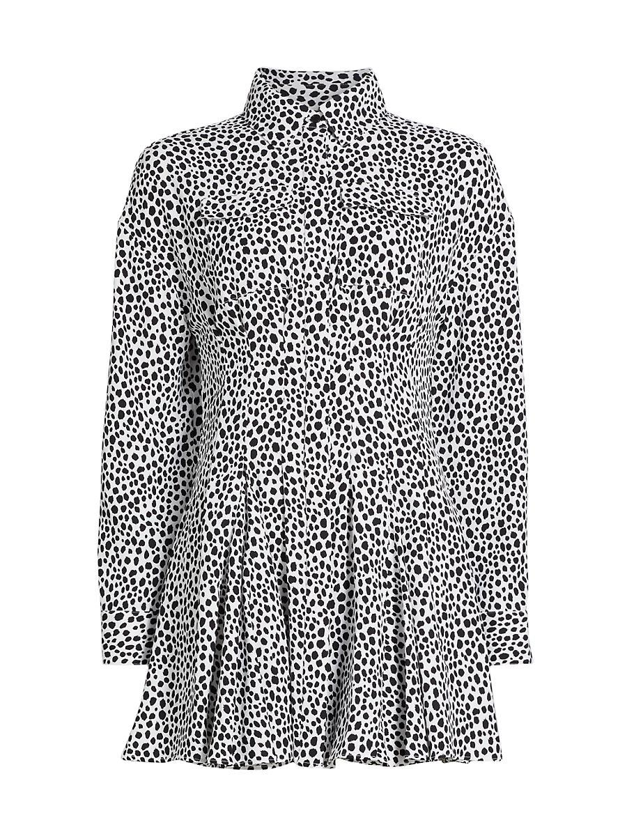 Womens Cheetah Crepe Fit & Flare Minidress Product Image