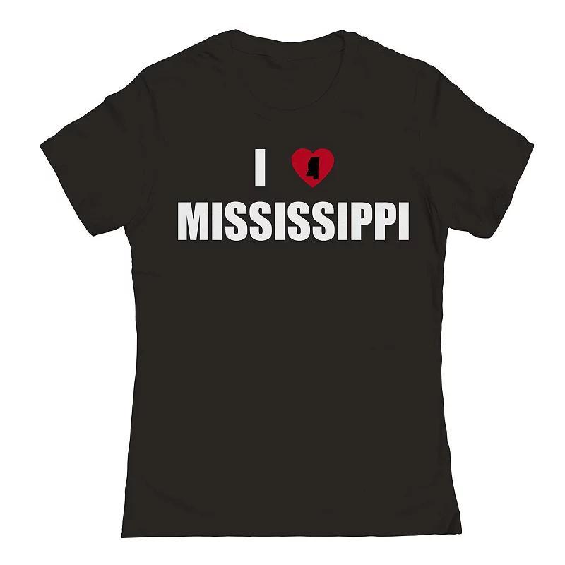 Junior's I Heart Mississippi Graphic Tee, Women's, Size: Small, Black Product Image