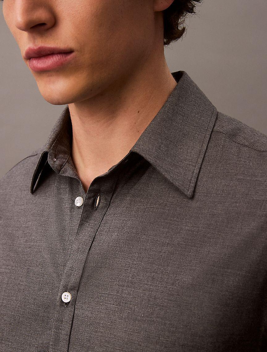 Relaxed Wool Blend Button-Down Shirt Product Image