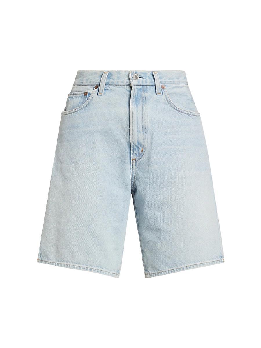 Womens Vida Denim High-Rise Split Jean Shorts Product Image