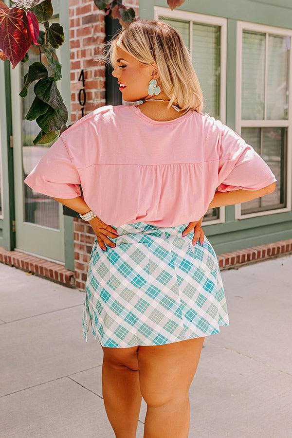 Magic Melody Wrap Skirt In Teal Curves Product Image