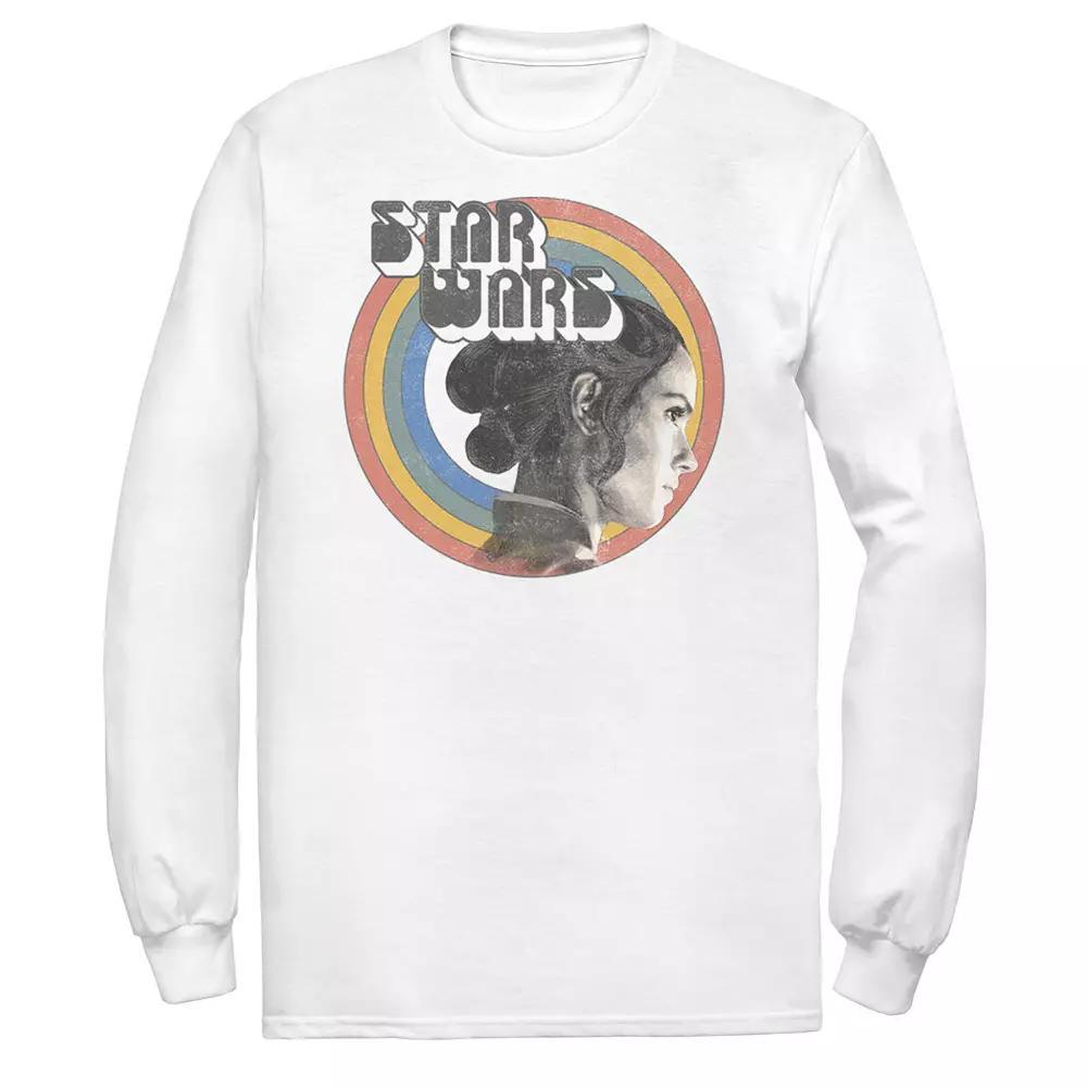 Men's Star Wars The Rise of Skywalker Rey Vintage Rainbow Long Sleeve Graphic Tee,  Product Image