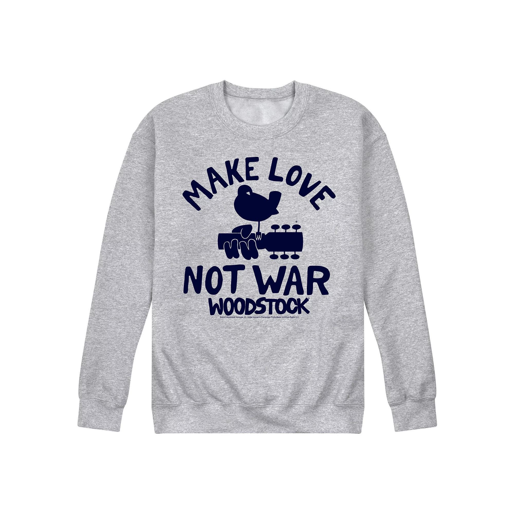 Men's Woodstock Make Love Not War Graphic Fleece,  Product Image