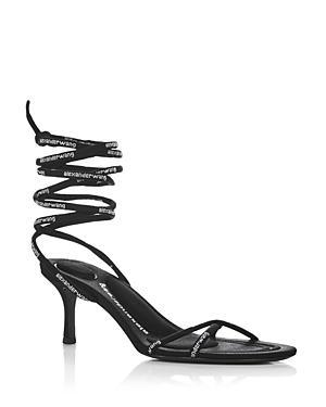 Alexander Wang Womens Helix Logo Strappy Heeled Sandals Product Image