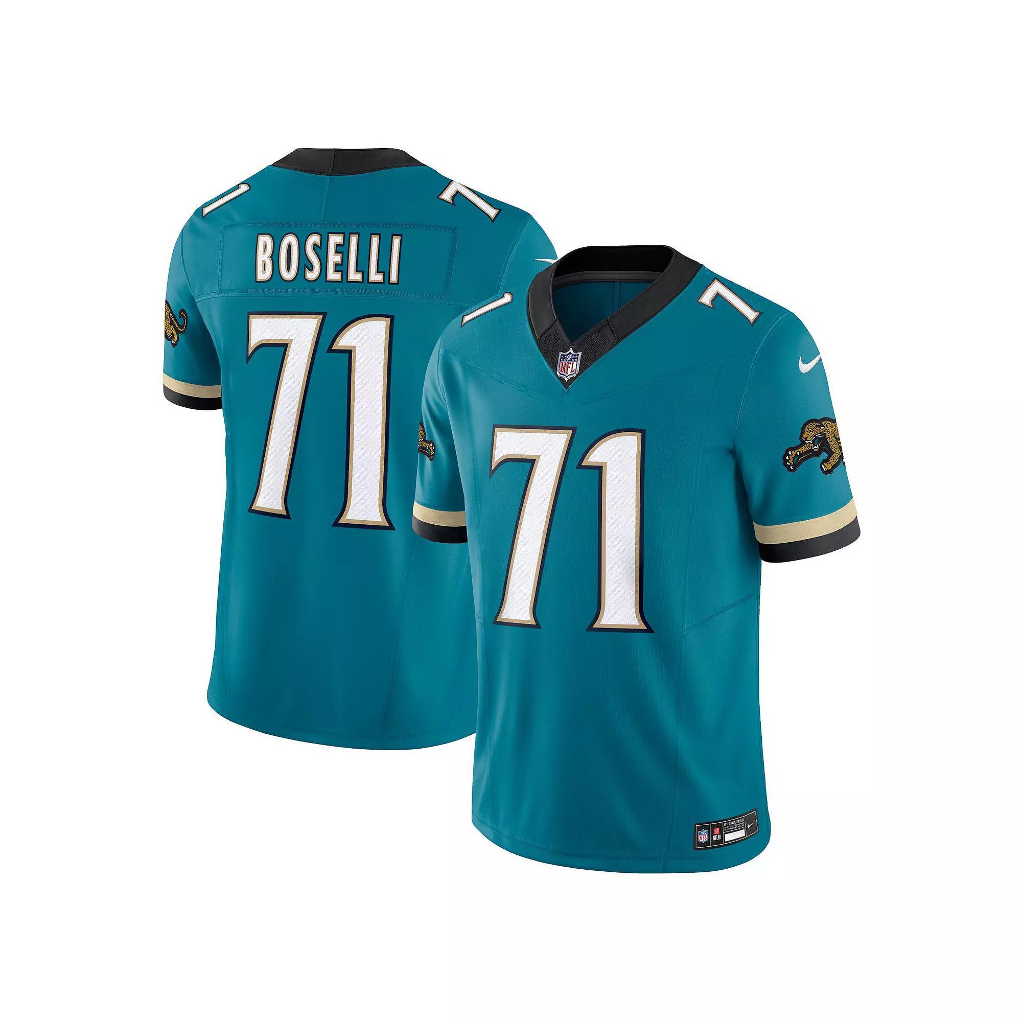 Men's Nike Tony Boselli Teal Jacksonville Jaguars Prowler Throwback Vapor F.U.S.E. Limited Retired Player Jersey, Size: 2XL, Blue Product Image