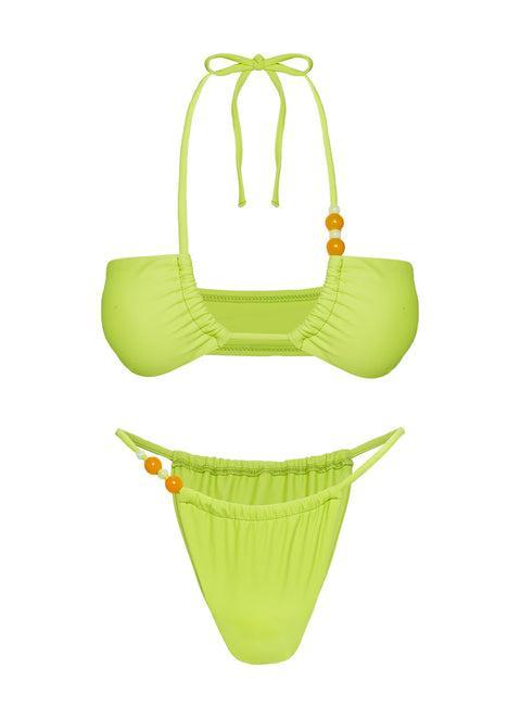Seashore Ruched Bikini Bottoms Green Product Image