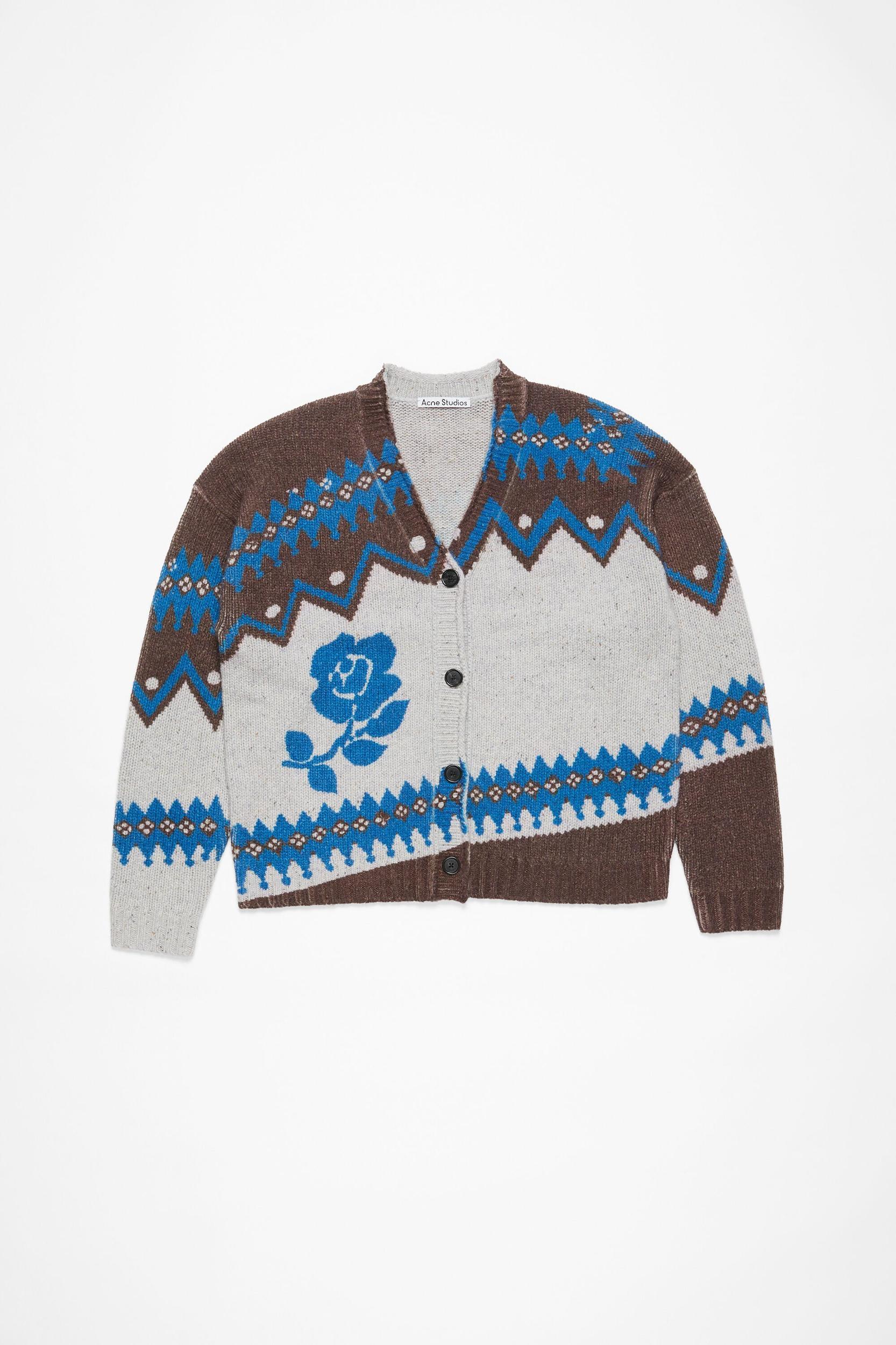 Jacquard wool cardigan Product Image