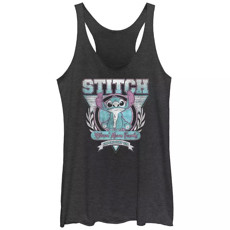 Disney's Lilo & Stitch Women's Ohana Means Family Stitch Crest Tri-Blend Racerback Tank Top, Girl's,  Product Image