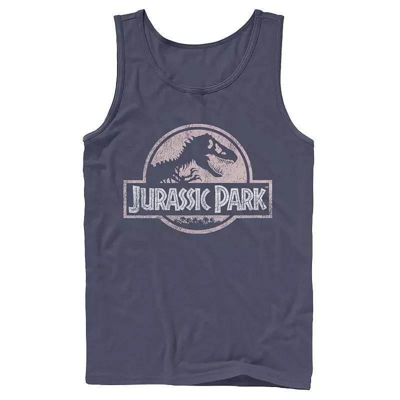 Mens Jurassic Park Peach Distressed Logo Tank Top Product Image