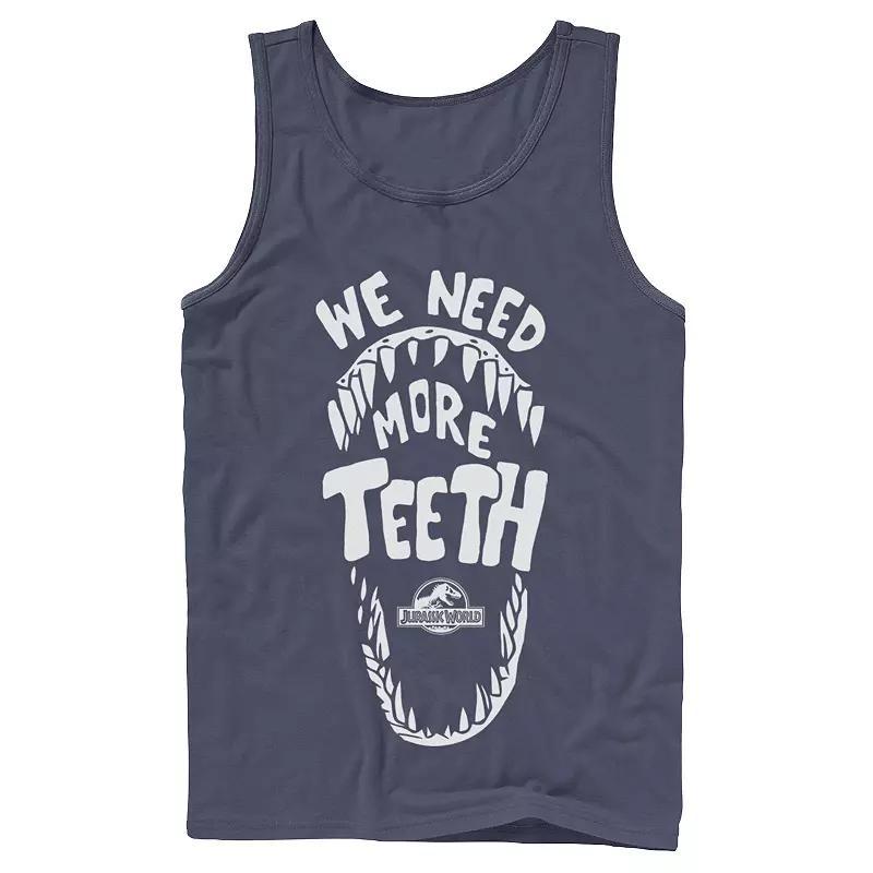 Men's Jurassic World We Need More Teeth Graphic Tank Top, Size: Medium, Royal Product Image