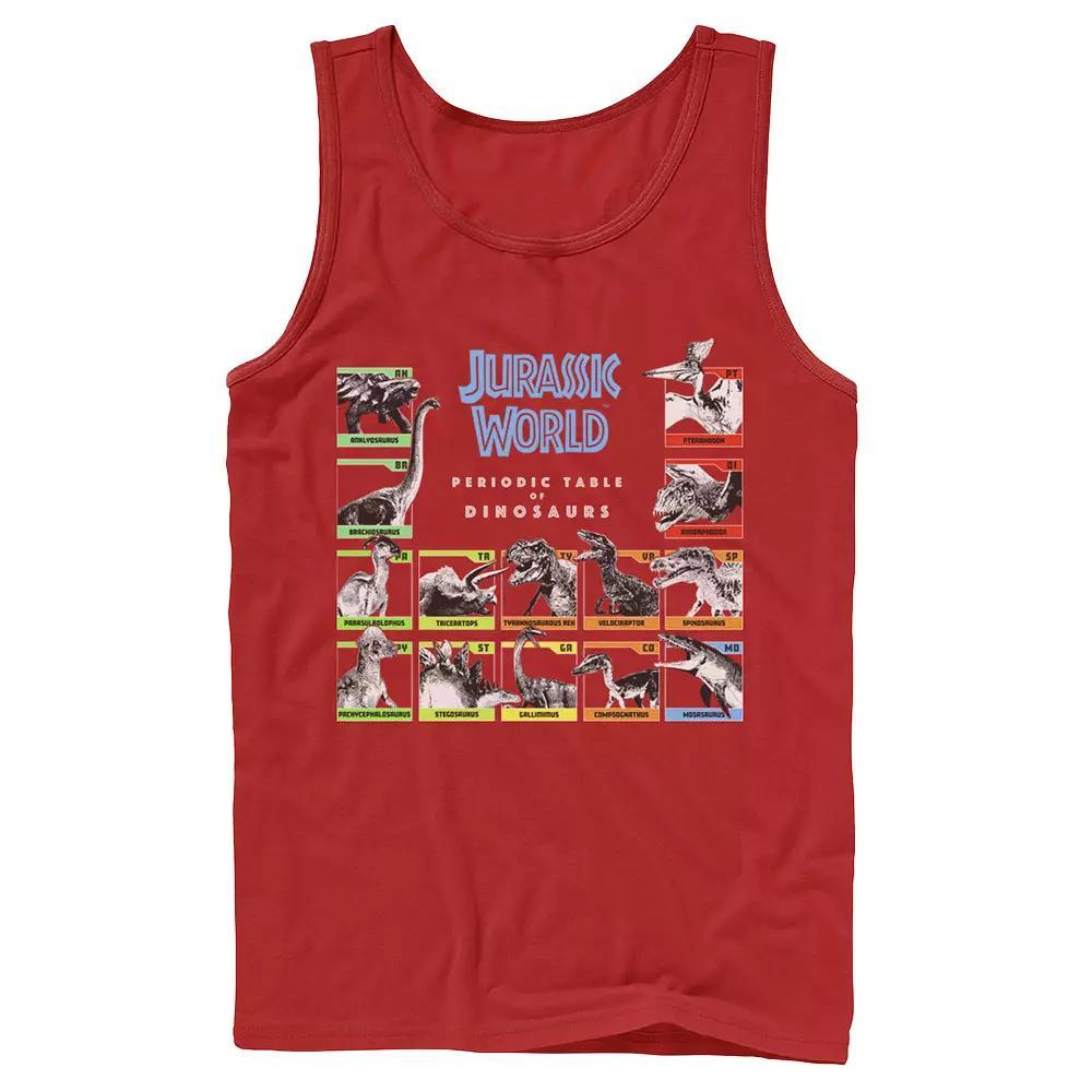 Men's Jurassic World Periodic Table of Dinosaurs Graphic Tank Top,  Product Image