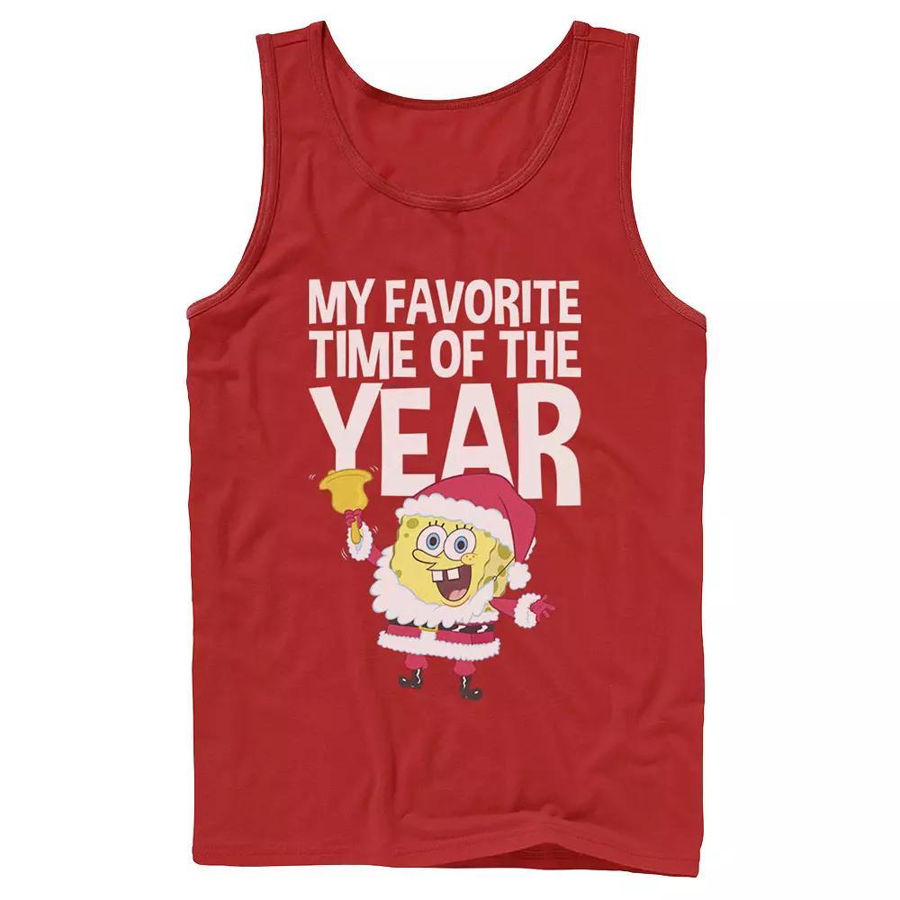 Men's Nickelodeon Spongebob Squarepants Santa Christmas Favorite Time Graphic Tank Top,  Product Image