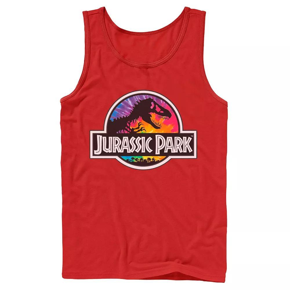 Men's Jurassic Park Tie Dye Classic Logo Tank Top,  Product Image