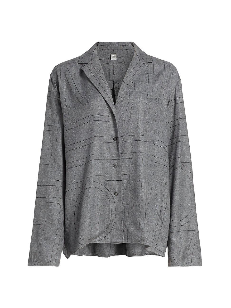 Womens Monogram Flannel Pajama Top Product Image