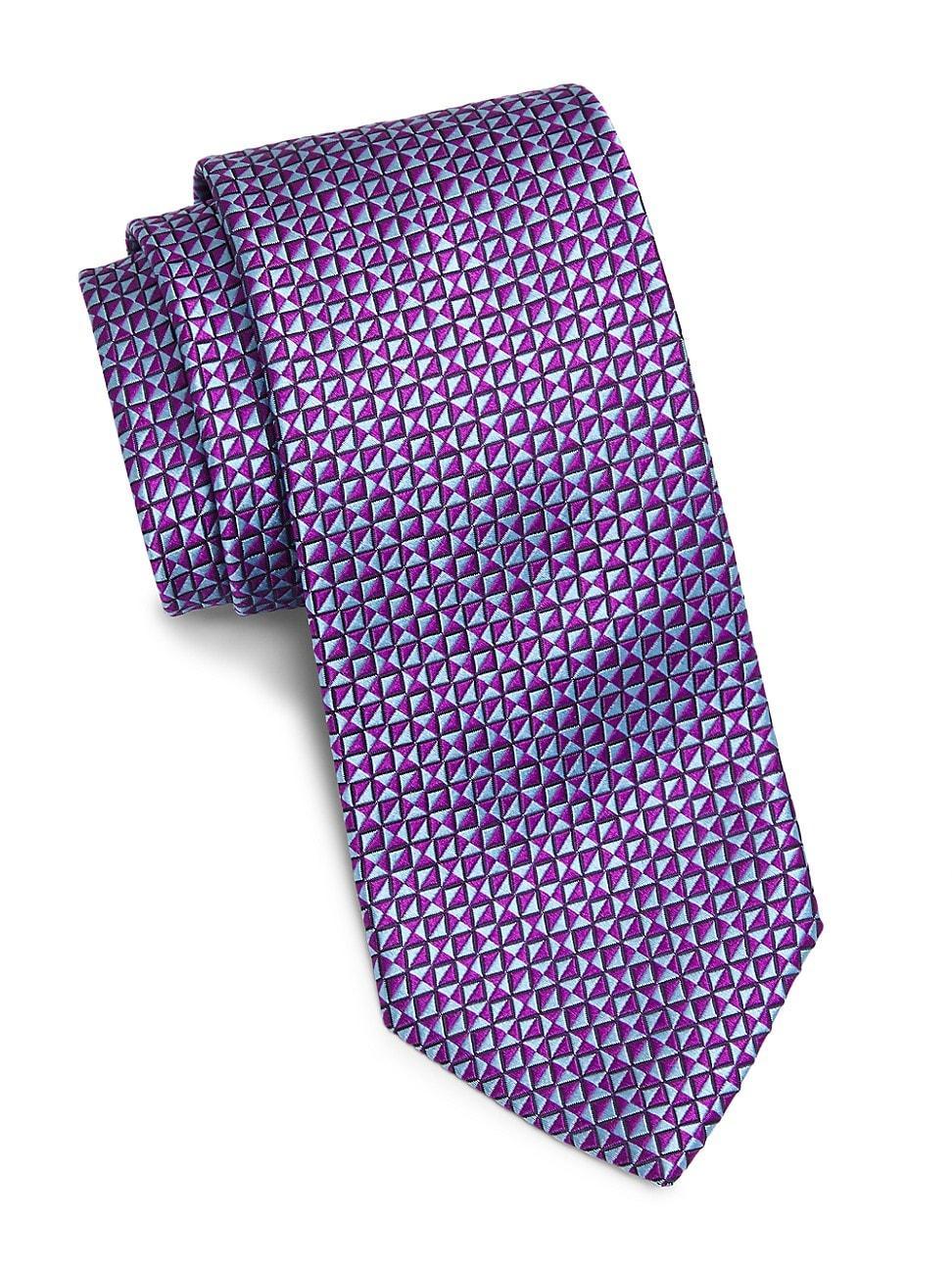 Mens Inverted Diamond Jacquard Silk Tie Product Image