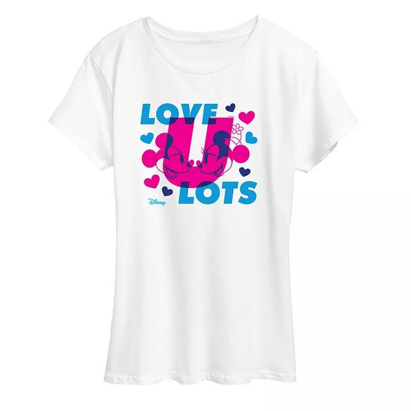 Disney's Mickey & Minnie Mouse Women's Love U Lots Graphic Tee, Size: Large, White Product Image